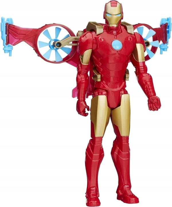 Iron Man 30.5 cm action figure from the Marvel Titan Hero range, with a HASBRO HOVER PACK