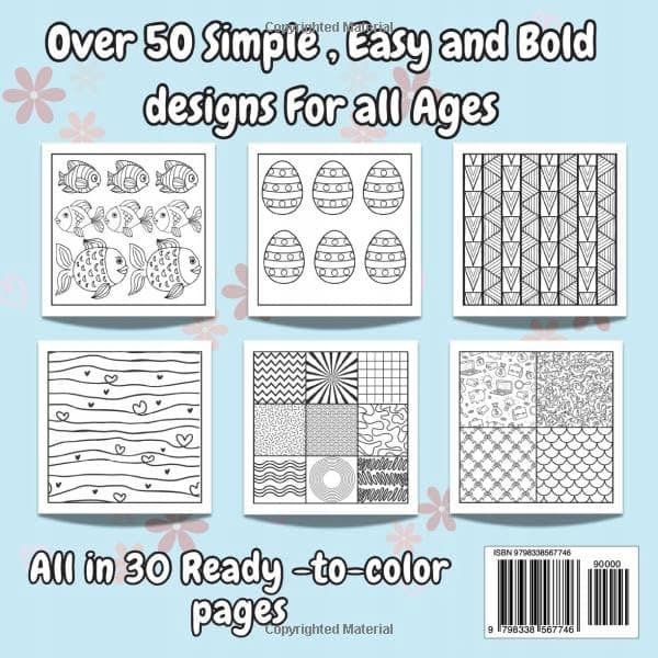 Z, David Comfy Patterns: Bold and Easy Colouring Book: A Colouring Book for Adults