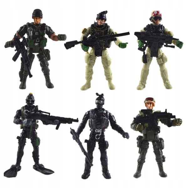 6x Action Figures – Realistic Style for DIY Model Kits and Scenery Sets
