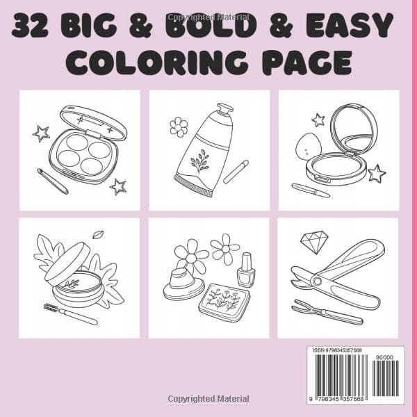 publishing, Schoo Bold and Easy Cosmetics Colouring Book: Simple and Cute De