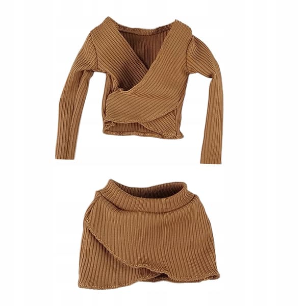 1:6 Scale Basic Crop Top Costume – Female Figure, Brown
