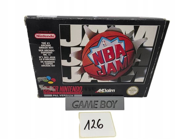 NINTENDO SNES NBA JAM PAL VERSION ORIGINAL CARDBOARD BOX