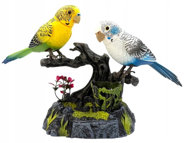 Interactive singing birds: budgerigars, battery-operated parrots, parrot 01