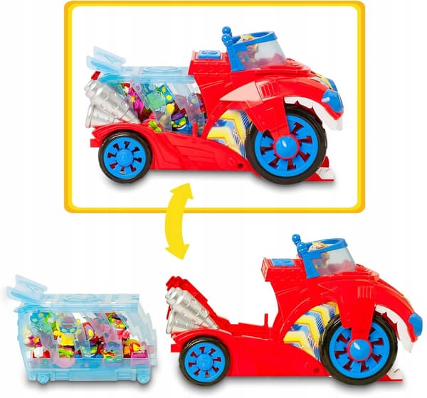 SUPERTHINGS BITE ATTACK VEHICLE WITH REMOVABLE CAGE AND DOC VROOM FIGURINE!