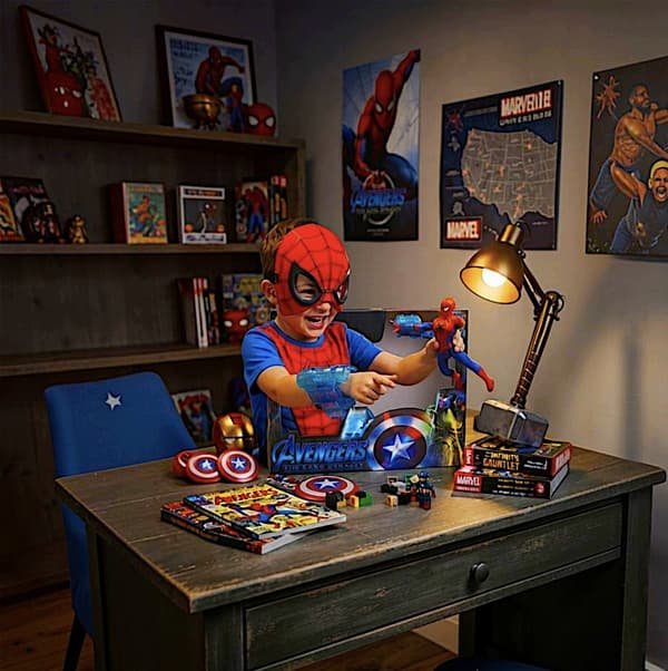 SPIDER-MAN FIGURINE + INTERACTIVE GLOW-IN-THE-DARK MASK – SPIDER-MAN FIGURINE SET