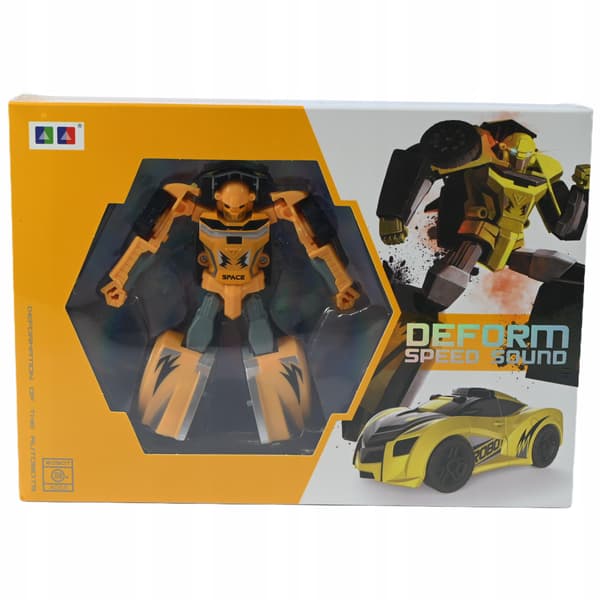YELLOW 2-IN-1 ROBOT CAR FIGURINE – QUICK TRANSFORMATION