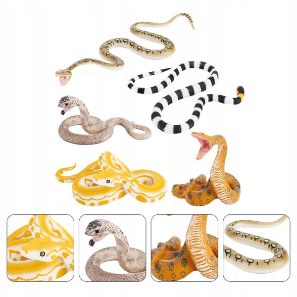 5 REALISTIC PVC SNAKE MODELS – CHILDREN’S TOY