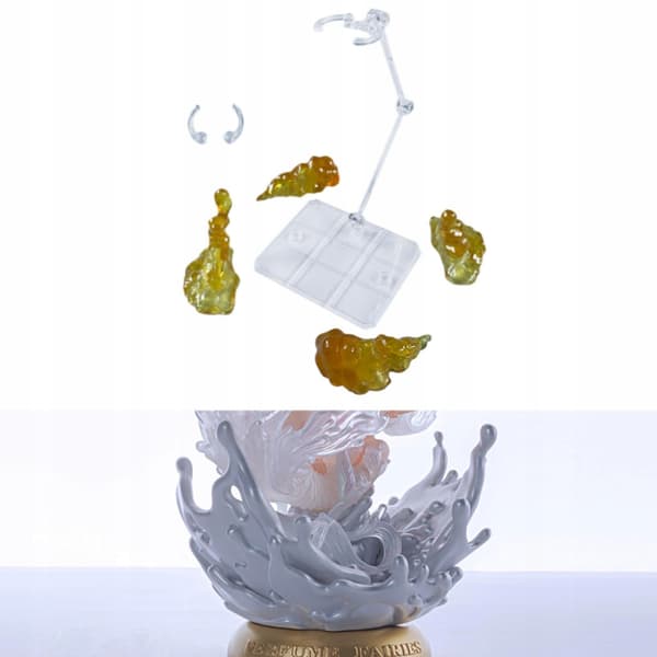 Models with a smoke effect for articulated dolls Realistic diorama scene Yellow