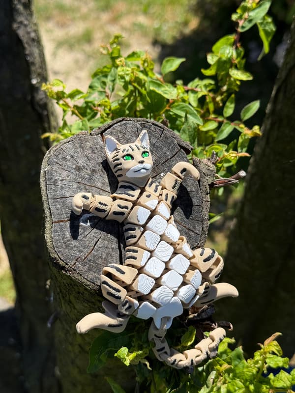 Kitten, 3D cat – movable, segmented figurine, stress-relief toy, novelty item