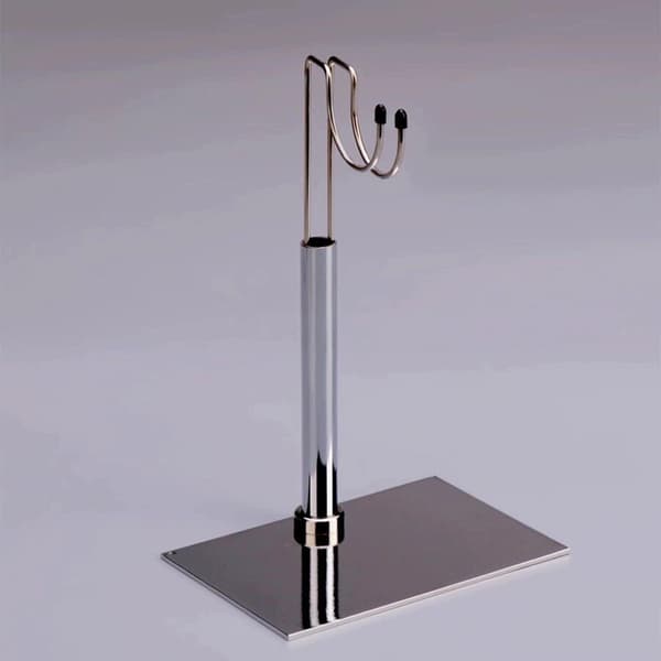1/6 scale action figure display stand. Padded ends. Action figure display stand, Silver A