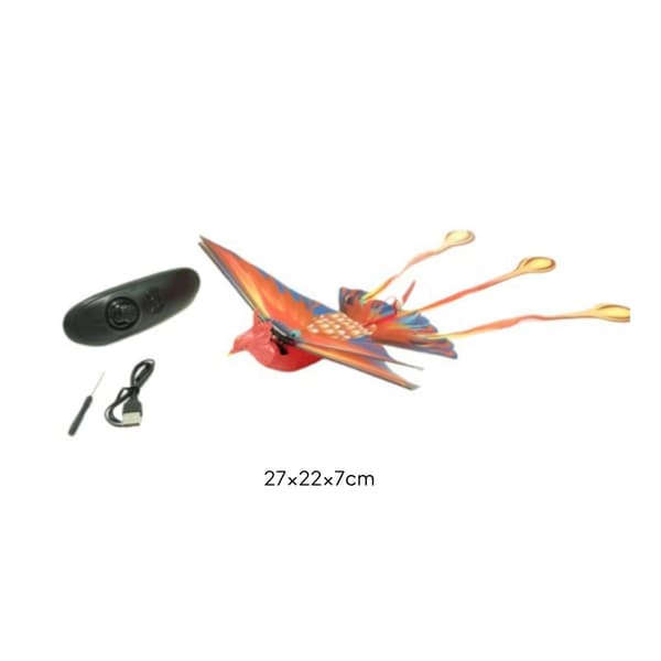 Interactive electric flying toy for birds with flapping wings for the RC Phoenix
