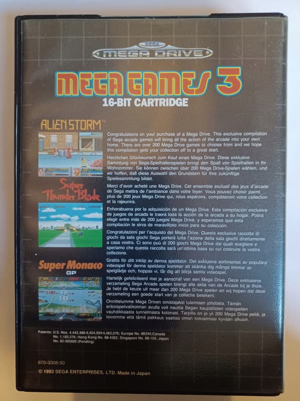 Mega Games 3, Sega Mega Drive, no instruction booklet