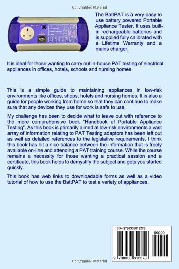 Segaran, Mr Seggy T. Portable Appliance Testing Made Easy: Using the BattPAT