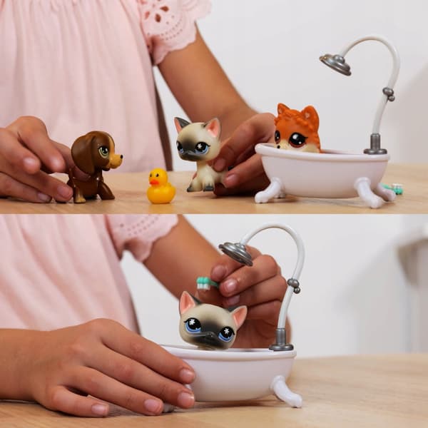 Littlest Pet Shop Pet Spa Figure Set #172–174 + accessories