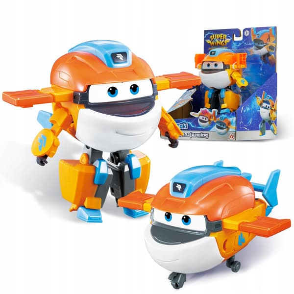 Super Wings Transforming Plane Supercharged Robot Figure, 12.7 cm