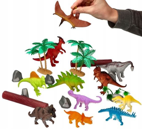 Small animal figurines set in a MEGA tube – Dinosaurs
