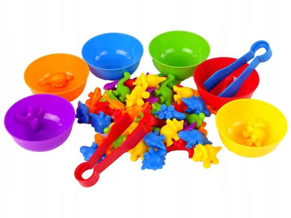 48-piece dinosaur colour-sorting toy