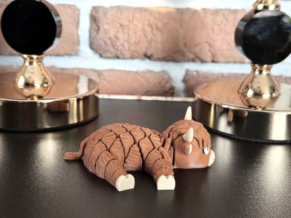 Cute segmented Fudge, 3D Mountain Cow – a charming, movable figurine