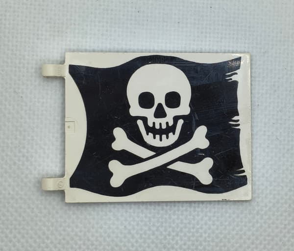Lego 2525p01 plastic flag, 6x5, pirate skull flag