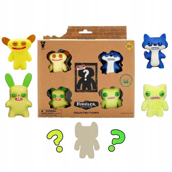 Fuggler Set of 4 Figurines + 1 Hidden Surprise Collectable Keyring
