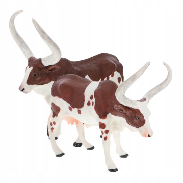 2 DECORATIVE COW FIGURINES, PLASTIC EDUCATIONAL MODELS