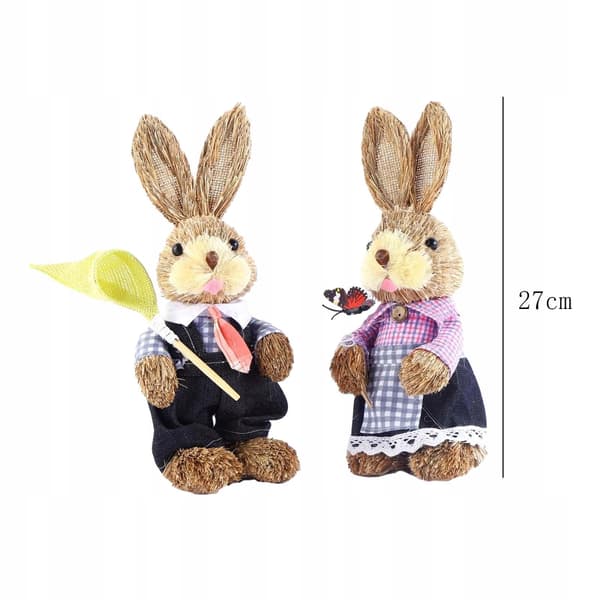2x Easter Bunny Figurines – Easter Decoration – Creative Decorative Style C