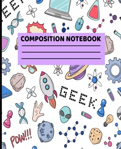 Composition Notebook: Geek Pow Theme: Back to School Notebook, Wide-ruled