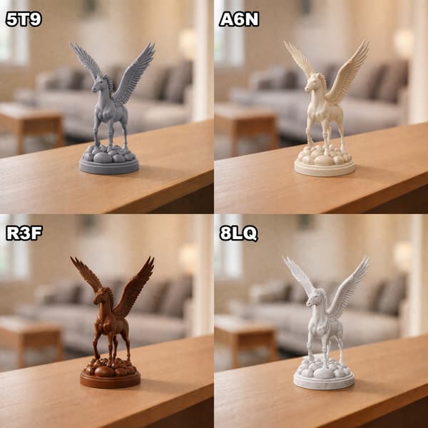 WINGED PEGASUS FIGURINE – DECORATIVE HORSE ON A STAND – MANY COLOURS AVAILABLE