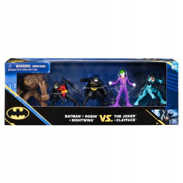 DC BATMAN FIGURES 5-PACK: BATMAN, ROBIN, NIGHTWING VS THE JOKER AND CLAYFACE