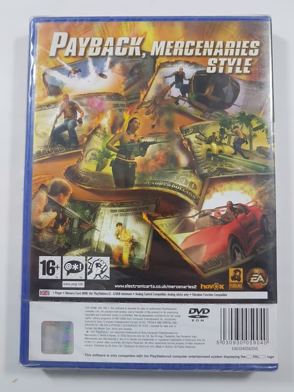 MERCENARIES 2: WORLD IN FLAMES / PS2 / NEW /