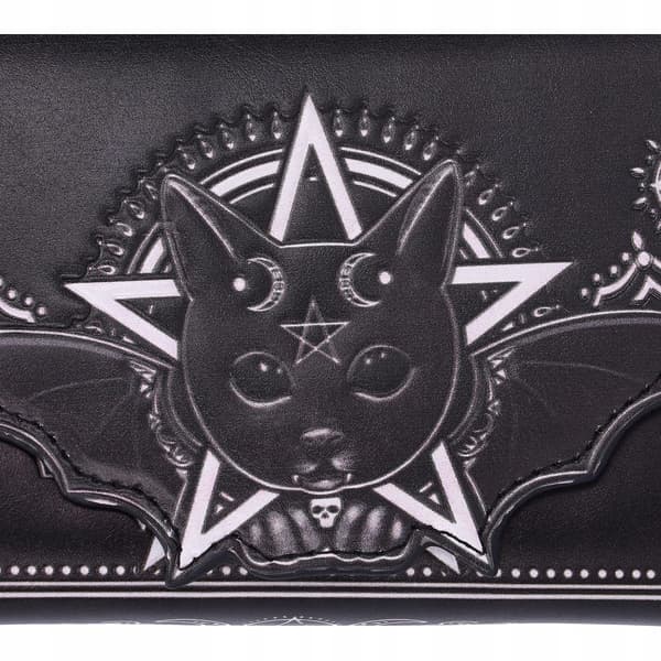 Nemesis Now Malpuss Embossed Purse, Black, 18.5cm