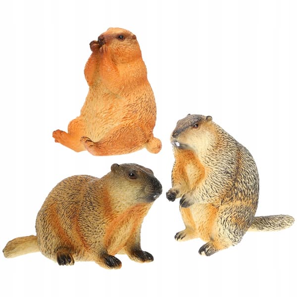 3 PLASTIC MARMOT MODELS, EDUCATIONAL FIGURINES