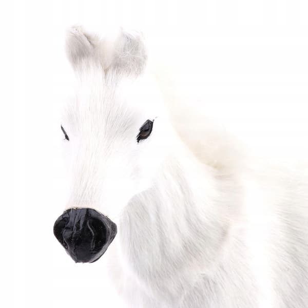 Simulation of a White Plush Stuffed Horse (Pet)