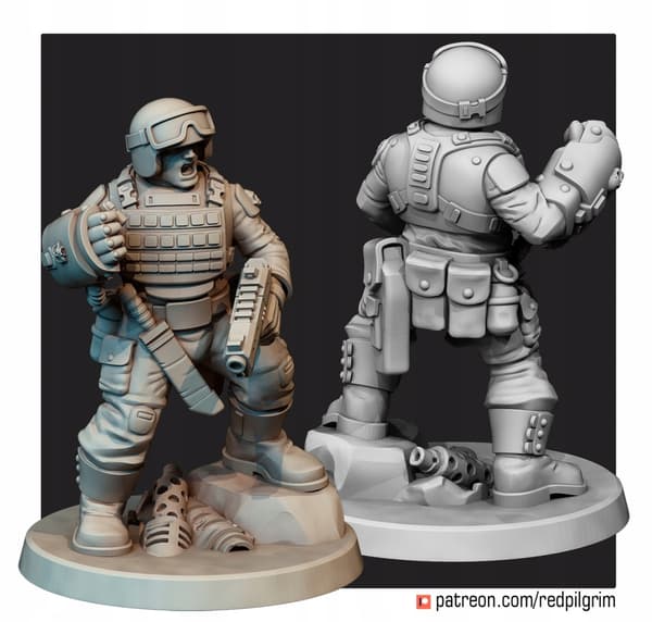 Assault Team x5 Red Pilgrim Miniatures 28 mm
