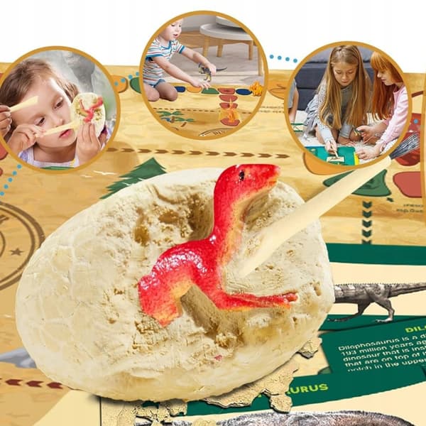 Gift: Educational Toy – Dinosaur Egg Dig-Out Set (12 eggs) with Play Mat