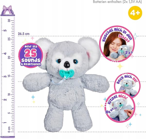 Little Live Pets INTERACTIVE SOFT TOY SLEEPING KOALA BEAR SOUNDS REACTIONS BLANKET