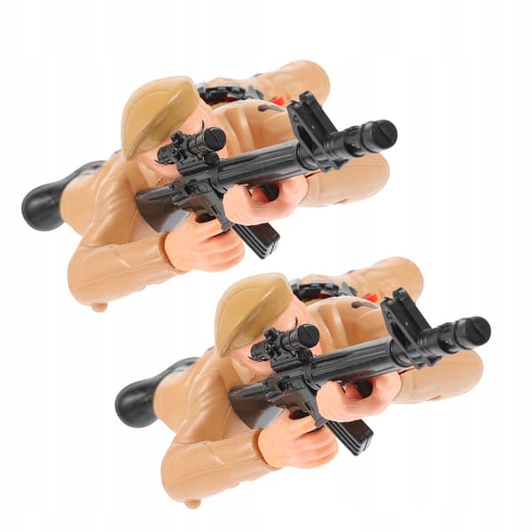2 PLASTIC CRAWLING ARMY SOLDIERS FOR BOYS