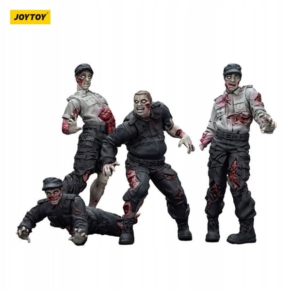 Zombie Dark Source bodyguard figurines, set of 4, 8 cm