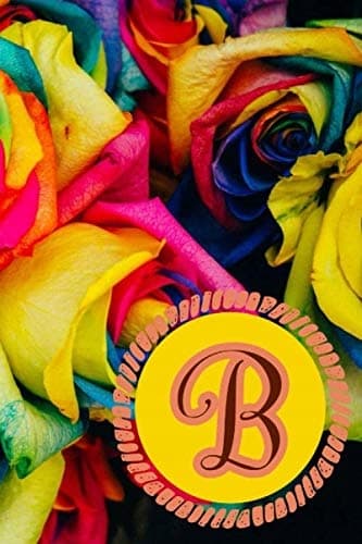 B Initial Monogram Journal Notebook for Women: Personalised, Customised Rain
