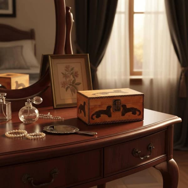 Retro Plaid B wooden storage box