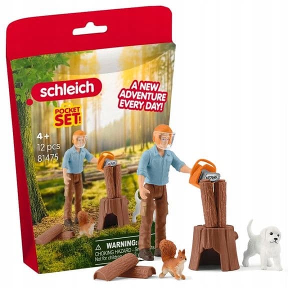 Schleich Forester with a petrol-powered chainsaw 81475
