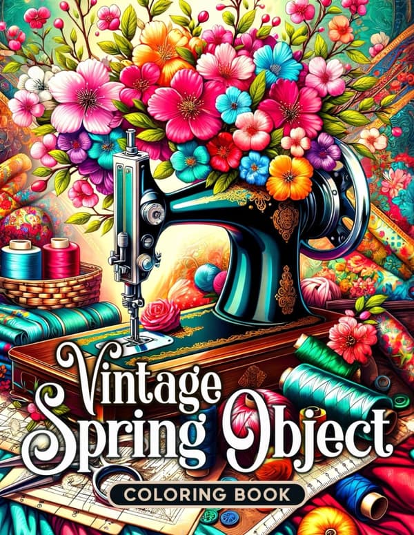Brenner, Max: Vintage Spring Object Colouring Book: Elevate Your Colouring Experience