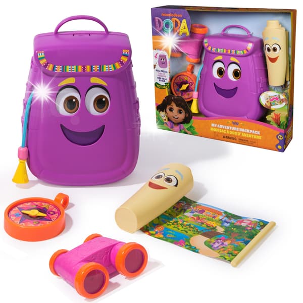 DORA Toy Set: Rucksack with Accessories (4-piece set). Plastic. Ages 3+. Gift