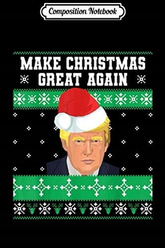 Composition Notebook: Make Christmas Great Again – Trump American Flag Tree J