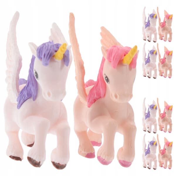 10 COLOURFUL MINI UNICORN FIGURINES FOR HOME DECORATION