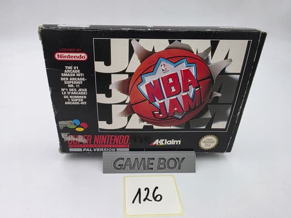 NINTENDO SNES NBA JAM PAL VERSION ORIGINAL CARDBOARD BOX