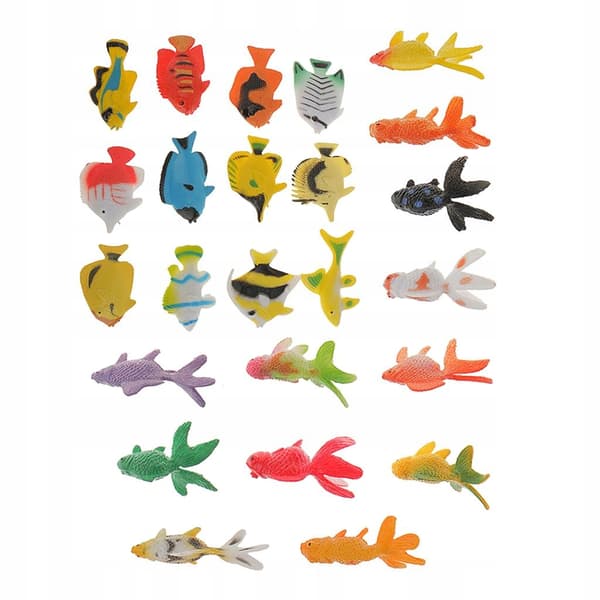 24 Plastic Fish / Animals – Small Action Figures for Children