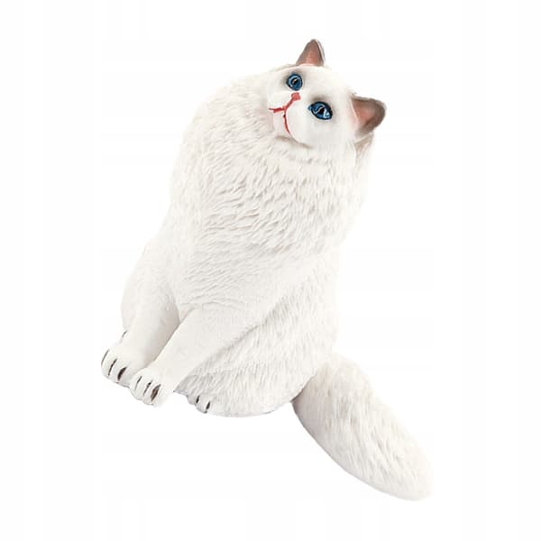 WHITE PLASTIC CAT DESK ORNAMENT