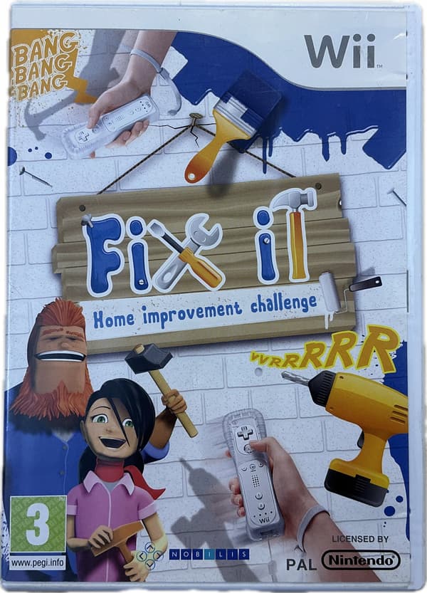 FIX IT HOME IMPROVEMENT CHALLENGE – disc in very good+ condition, complete NINTENDO WII set
