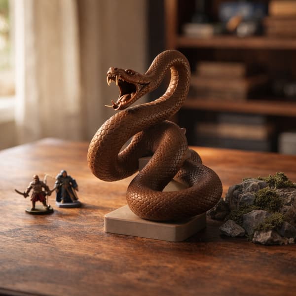 ATTACKING SNAKE FIGURINE – TABLE TOP GAME DECORATION – MANY COLOURS